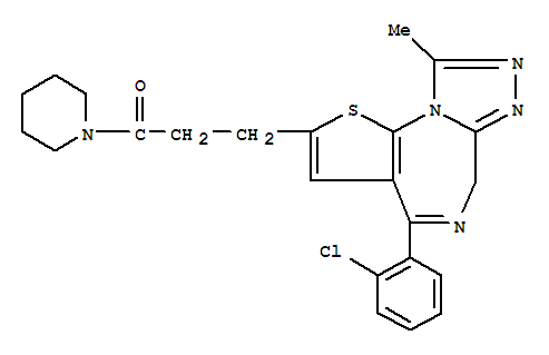 Piperidine, 1-(3-(4-(2-chlorophenyl)-9-methyl-6H-thieno(3,2-f)(1,2,4)triazolo(4,3-a)(1,4)diazepin-2-yl)-1-oxopropyl)-