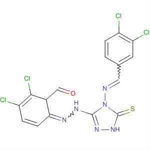 Benzaldehyde, 3,4-dichloro-,[4-[[(3,4-dichlorophenyl)methylene]amino]-4,5-dihydro-5-thioxo-1H-1,2,4-triazol-3-yl]hydrazone molecular structure