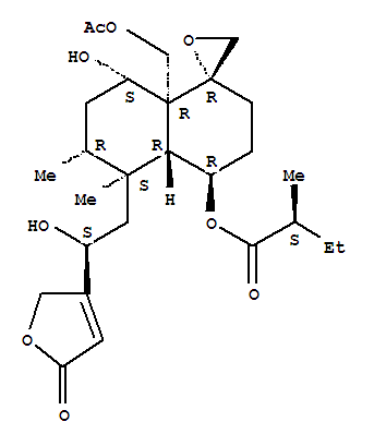 (4R,4aR,5S,6R,8S,8aR)-8a-[(acetyloxy)methyl]-8-hydroxy-5-[(2S)-2-hydroxy-2-(5-oxo-2,5-dihydrofuran-3-yl)ethyl]-5,6-dimethyloctahydro-2H-spiro[naphthalene-1,2'-oxiran]-4-yl (2S)-2-methylbutanoate
