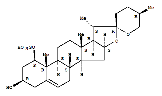 Spiro[8H-naphth[2',1':4,5]indeno[2,1-b]furan-8,2'-[2H]pyran],spirost-5-ene-1,3-diol deriv. molecular structure