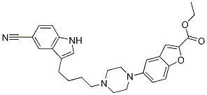 2-Benzofurancarboxylic acid, 5-[4-[4-(5-cyano-1H-indol-3-yl)butyl]-1-piperazinyl]-, ethyl ester