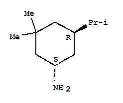 Cyclohexanamine,3,3-dimethyl-5-(1-methylethyl)-, (1R,5S)-rel- molecular structure
