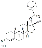 (17R)-3-(Hydroxyimino)-19-norpregn-4-en-20-yn-17-ol 17-(1-adamantanecarboxylate) molecular structure