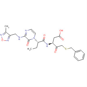 Pentanoic acid,3-[[(2S)-2-[3-[[(4-methyl-1,2,5-oxadiazol-3-yl)methyl]amino]-2-oxo-1(2H)-pyrazinyl]-1-oxobutyl]amino]-4-oxo-5-[(phenylmethyl)thio]-, (3S)-