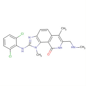 9H-Imidazo[4,5-h]isoquinolin-9-one,2-[(2,6-dichlorophenyl)amino]-1,8-dihydro-1,6-dimethyl-7-[(methylamino)methyl]- molecular structure