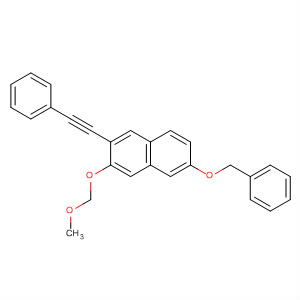 Naphthalene, 3-(methoxymethoxy)-2-(phenylethynyl)-6-(phenylmethoxy)- molecular structure