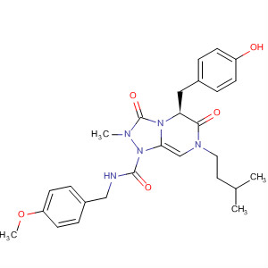 1,2,4-Triazolo[4,3-a]pyrazine-1(5H)-carboxamide,hexahydro-5-[(4-hydroxyphenyl)methyl]-N-[(4-methoxyphenyl)methyl]-2-methyl-7-(3-methylbutyl)-3,6-dioxo-, (5S)-