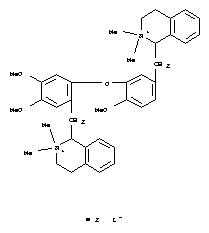 1-(3-{2-[(2,2-dimethyl-1,2,3,4-tetrahydroisoquinolinium-1-yl)methyl]-4,5-dimethoxyphenoxy}-4-methoxybenzyl)-2,2-dimethyl-1,2,3,4-tetrahydroisoquinolinium molecular structure