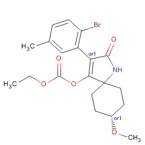 Carbonic acid,cis-3-(2-bromo-5-methylphenyl)-8-methoxy-2-oxo-1-azaspiro[4.5]dec-3-en-4-yl ethyl ester