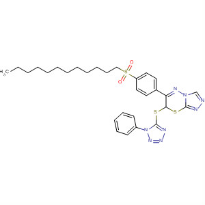 7H-1,2,4-Triazolo[3,4-b][1,3,4]thiadiazine,6-[4-(dodecylsulfonyl)phenyl]-7-[(1-phenyl-1H-tetrazol-5-yl)thio]-