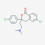 6-chloro-3-(4-chlorophenyl)-3-[2-(dimethylamino)ethyl]-3,4-dihydro-1H-isochromen-1-one molecular structure