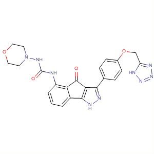Urea,N-[1,4-dihydro-4-oxo-3-[4-(1H-tetrazol-5-ylmethoxy)phenyl]indeno[1,2-c]pyrazol-5-yl]-N'-4-morpholinyl-