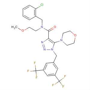 1H-1,2,3-Triazole-4-carboxamide,1-[[3,5-bis(trifluoromethyl)phenyl]methyl]-N-[(2-chlorophenyl)methyl]-N-(2-methoxyethyl)-5-(4-morpholinyl)-