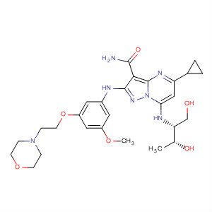 Pyrazolo[1,5-a]pyrimidine-3-carboxamide,5-cyclopropyl-7-[[(1R,2R)-2-hydroxy-1-(hydroxymethyl)propyl]amino]-2-[[3-methoxy-5-[2-(4-morpholinyl)ethoxy]phenyl]amino]-