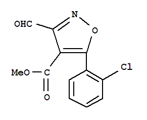 4-Isoxazolecarboxylicacid, 5-(2-chlorophenyl)-3-formyl-, methyl ester molecular structure
