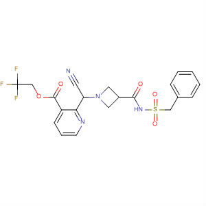 3-Pyridinecarboxylic acid,2-[cyano[3-[[[(phenylmethyl)sulfonyl]amino]carbonyl]-1-azetidinyl]methyl]-, 2,2,2-trifluoroethyl ester molecular structure