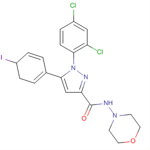 1H-Pyrazole-3-carboxamide,1-(2,4-dichlorophenyl)-4,5-dihydro-5-(4-iodophenyl)-N-4-morpholinyl- molecular structure