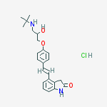 4-[(e)-2-[4-[3-(tert-butylamino)-2-hydroxypropoxy]phenyl]ethenyl]-1,3-dihydroindol-2-one;hydrochloride molecular structure